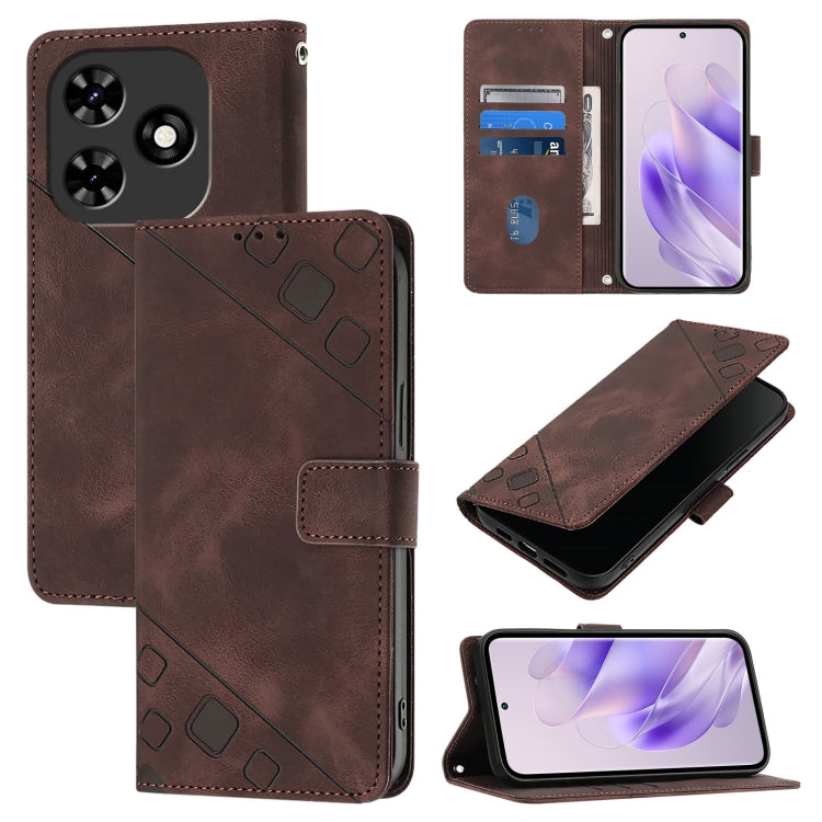 Skin Feel Embossed Leather Phone Case, For Tecno Spark 20 Pro+, For Tecno Spark 20 Pro, For Tecno Spark Go 2024 / Spark 20C, For Tecno Spark 20, For Tecno Pova 5 Pro 5G, For Tecno Pova Neo 3, For Tecno Pova 5 4G, For Tecno Camon 20 Premier 5G          ...