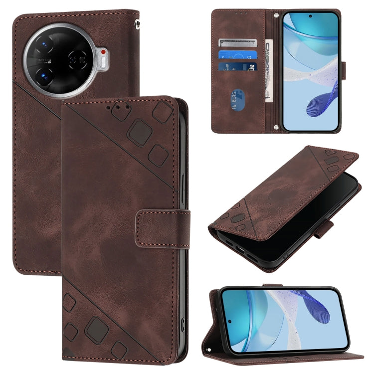 Skin Feel Embossed Leather Phone Case, For Tecno Camon 50 4G, For Tecno Spark Slim 5G, For Tecno Camon 40 Pro 4G, For Tecno Camon 40 Premier, For Tecno Camon 40 4G, For Tecno Spark 30 5G / Pova 6 Neo 5G, For Tecno Spark 30C 5G / Pop 9 5G, For Tecno Pop...