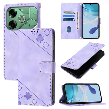 Skin Feel Embossed Leather Phone Case, For Tecno Camon 50 4G, For Tecno Spark Slim 5G, For Tecno Camon 40 Pro 4G, For Tecno Camon 40 Premier, For Tecno Camon 40 4G, For Tecno Spark 30 5G / Pova 6 Neo 5G, For Tecno Spark 30C 5G / Pop 9 5G, For Tecno Pop...