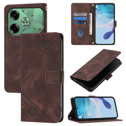 Skin Feel Embossed Leather Phone Case, For Tecno Camon 50 4G, For Tecno Spark Slim 5G, For Tecno Camon 40 Pro 4G, For Tecno Camon 40 Premier, For Tecno Camon 40 4G, For Tecno Spark 30 5G / Pova 6 Neo 5G, For Tecno Spark 30C 5G / Pop 9 5G, For Tecno Pop...