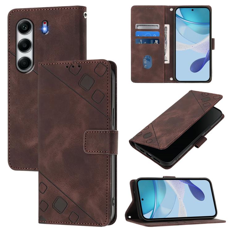 Skin Feel Embossed Leather Phone Case, For Tecno Camon 50 4G, For Tecno Spark Slim 5G, For Tecno Camon 40 Pro 4G, For Tecno Camon 40 Premier, For Tecno Camon 40 4G, For Tecno Spark 30 5G / Pova 6 Neo 5G, For Tecno Spark 30C 5G / Pop 9 5G, For Tecno Pop...