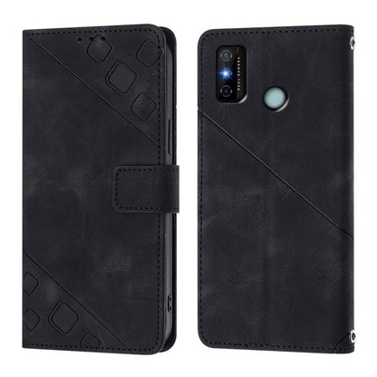 Skin Feel Embossed Leather Phone Case, For Tecno Spark 6 Go / Go 2020
