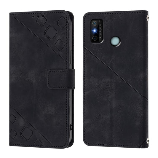 Skin Feel Embossed Leather Phone Case, For Tecno Spark 6 Go / Go 2020