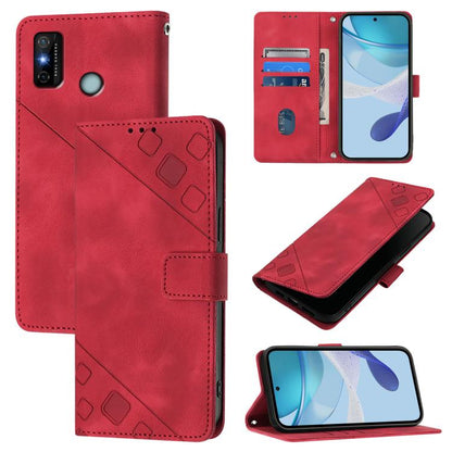 Skin Feel Embossed Leather Phone Case, For Tecno Spark 6 Go / Go 2020