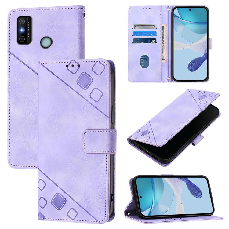Skin Feel Embossed Leather Phone Case, For Tecno Spark 6 Go / Go 2020