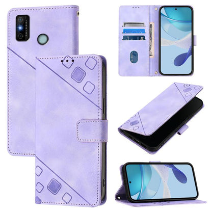 Skin Feel Embossed Leather Phone Case, For Tecno Spark 6 Go / Go 2020