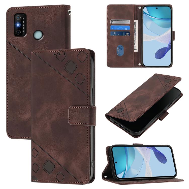Skin Feel Embossed Leather Phone Case, For Tecno Spark 6 Go / Go 2020