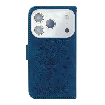 Butterfly Rose Embossed Leather Phone Case, For iPhone 18 Pro / 17 Pro, For iPhone 18 Pro Max / 17 Pro Max, For iPhone 17e / 16e, For iPhone 17, For iPhone Air, For iPhone 16 Pro Max, For iPhone 16 Pro, For iPhone 16 Plus, For iPhone 16