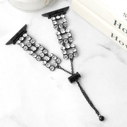 Rhinestone Metal Bracelet Watch Band, For Apple Watch SE 2023 44mm, For Apple Watch SE 2023 40mm, For Apple Watch Ultra 2 49mm, For Apple Watch Series 9 45mm, For Apple Watch Series 9 41mm, For Apple Watch Ultra 49mm, For Apple Watch Series 8 41mm     ...