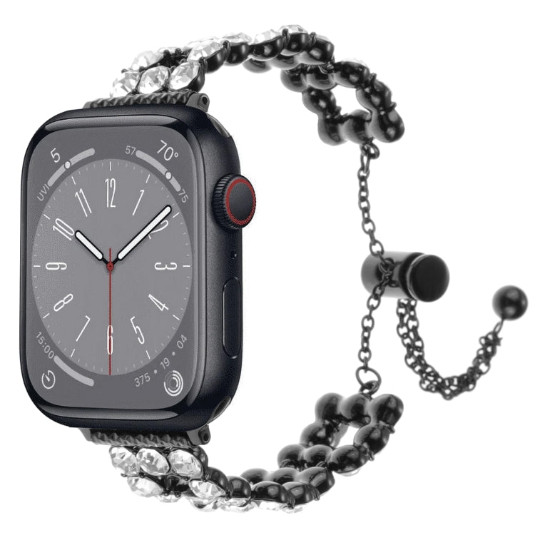 Rhinestone Metal Bracelet Watch Band, For Apple Watch SE 2023 44mm, For Apple Watch SE 2023 40mm, For Apple Watch Ultra 2 49mm, For Apple Watch Series 9 45mm, For Apple Watch Series 9 41mm, For Apple Watch Ultra 49mm, For Apple Watch Series 8 41mm     ...