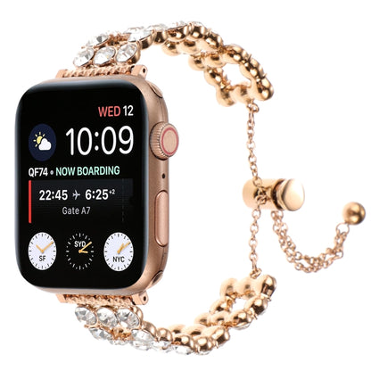 Rhinestone Metal Bracelet Watch Band, For Apple Watch SE 2023 44mm, For Apple Watch SE 2023 40mm, For Apple Watch Ultra 2 49mm, For Apple Watch Series 9 45mm, For Apple Watch Series 9 41mm, For Apple Watch Ultra 49mm, For Apple Watch Series 8 41mm     ...