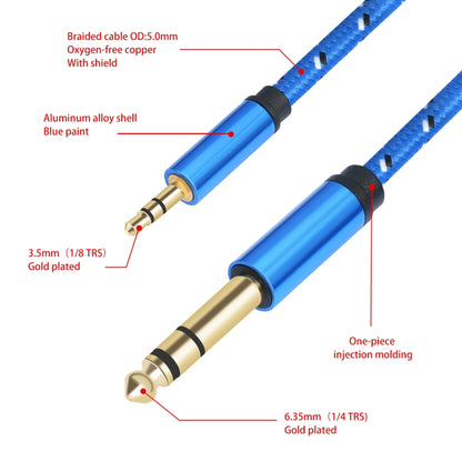 3662-3662BK 3.5mm Male to 6.35mm Male Stereo Amplifier Audio Cable, 1m, 2m, 3m