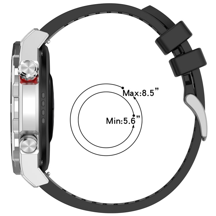 Fluororubber Watch Band Wristband, 20mm, 22mm