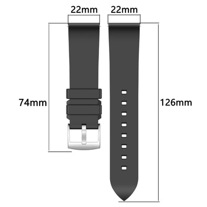 Fluororubber Watch Band Wristband, 20mm, 22mm