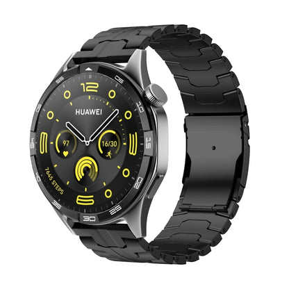 Dual Safety Buckle Turtle Buckle Stainless Steel Watch Band, 22mm