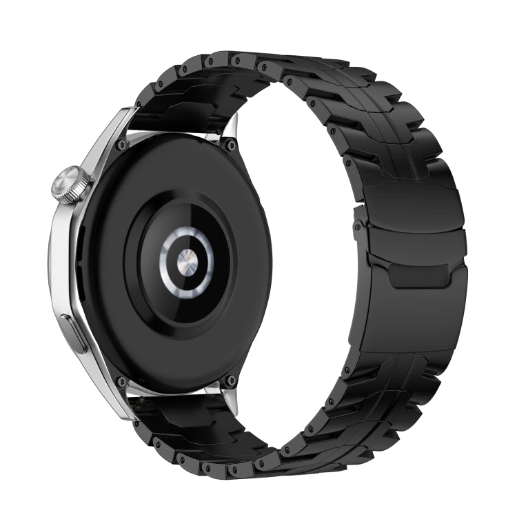 Dual Safety Buckle Turtle Buckle Stainless Steel Watch Band, 22mm