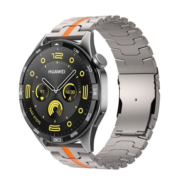 Dual Safety Buckle Turtle Buckle Stainless Steel Watch Band, 22mm