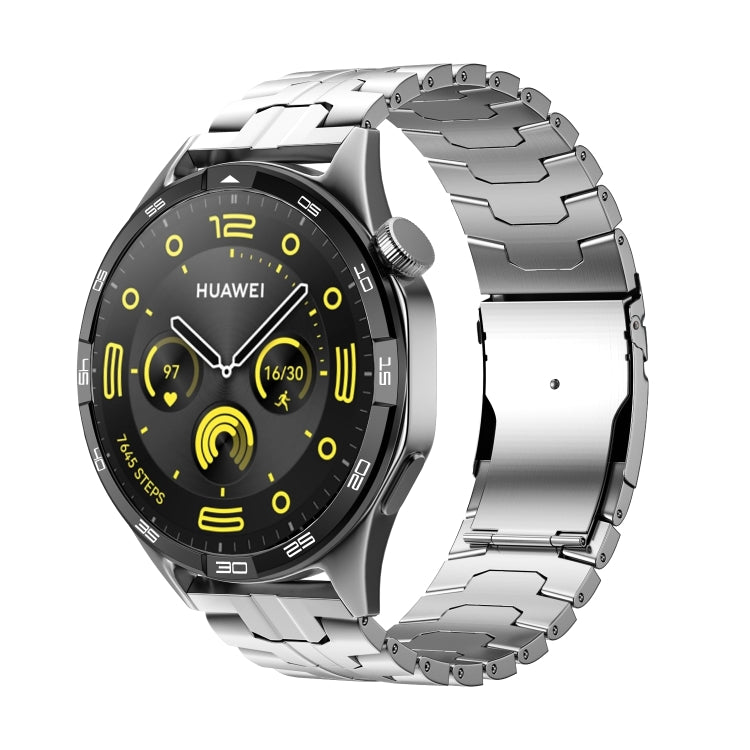 Dual Safety Buckle Turtle Buckle Stainless Steel Watch Band, 22mm