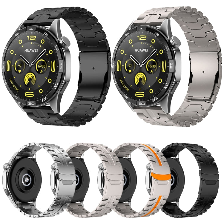 Dual Safety Buckle Turtle Buckle Stainless Steel Watch Band, 22mm
