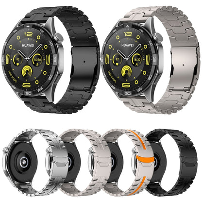 Dual Safety Buckle Turtle Buckle Stainless Steel Watch Band, 22mm