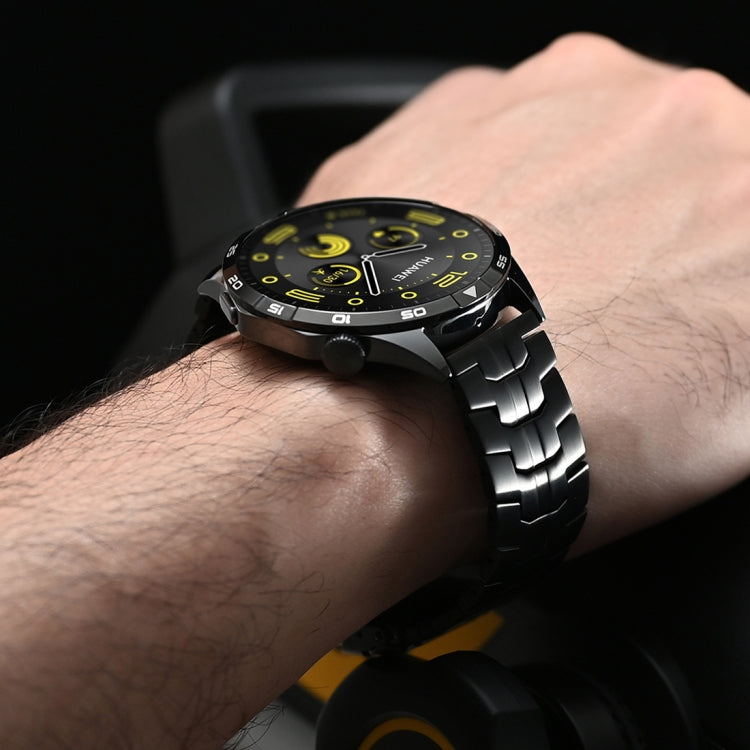 Dual Safety Buckle Turtle Buckle Stainless Steel Watch Band, 22mm