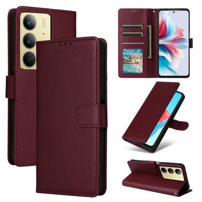 3-Card Slots Multifunctional Leather Phone Case, For Realme 16 5G Global, For Realme 16 Pro+ 5G Global, For Realme 16 Pro 5G Global, For Realme 14 5G, For Realme 14 Pro+ 5G Global, For Realme 14 Pro 5G Global, For Realme C75 4G / 14X 5G Global         ...
