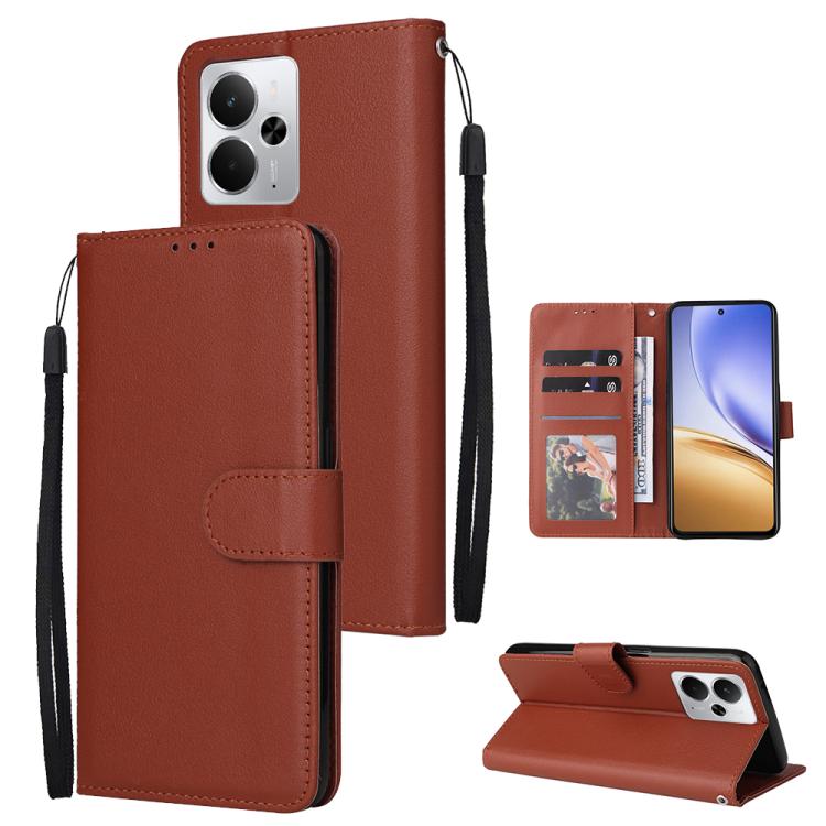 3-Card Slots Multifunctional Leather Phone Case, For Realme 16 5G Global, For Realme 16 Pro+ 5G Global, For Realme 16 Pro 5G Global, For Realme 14 5G, For Realme 14 Pro+ 5G Global, For Realme 14 Pro 5G Global, For Realme C75 4G / 14X 5G Global         ...