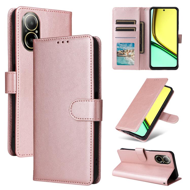 3-Card Slots Multifunctional Leather Phone Case, For Realme 16 5G Global, For Realme 16 Pro+ 5G Global, For Realme 16 Pro 5G Global, For Realme 14 5G, For Realme 14 Pro+ 5G Global, For Realme 14 Pro 5G Global, For Realme C75 4G / 14X 5G Global         ...