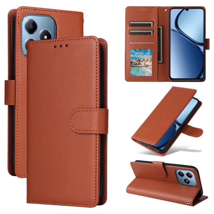 3-Card Slots Multifunctional Leather Phone Case, For Realme 16 5G Global, For Realme 16 Pro+ 5G Global, For Realme 16 Pro 5G Global, For Realme 14 5G, For Realme 14 Pro+ 5G Global, For Realme 14 Pro 5G Global, For Realme C75 4G / 14X 5G Global         ...
