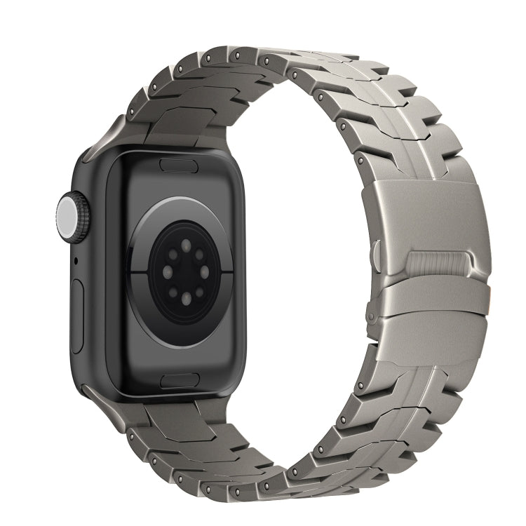 Double Lock Buckle Turtle Titanium Steel Watch Band, For Apple Watch SE 2023 44mm, For Apple Watch SE 2023 40mm, For Apple Watch Ultra 2 49mm, For Apple Watch Series 9 45mm, For Apple Watch Series 9 41mm, For Apple Watch Ultra 49mm                     ...