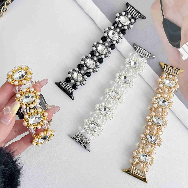 Beaded Pearl Gemstone Bracelet Watch Band, For Apple Watch 42mm, For Apple Watch 38mm