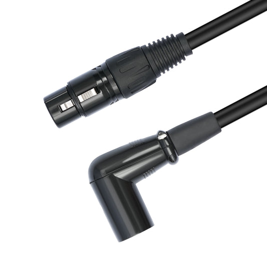 XK042L XLR 3pin Straight Female to Elbow Male Audio Cable, 0.3m, 1m, 2m, 3m, 5m, 10m