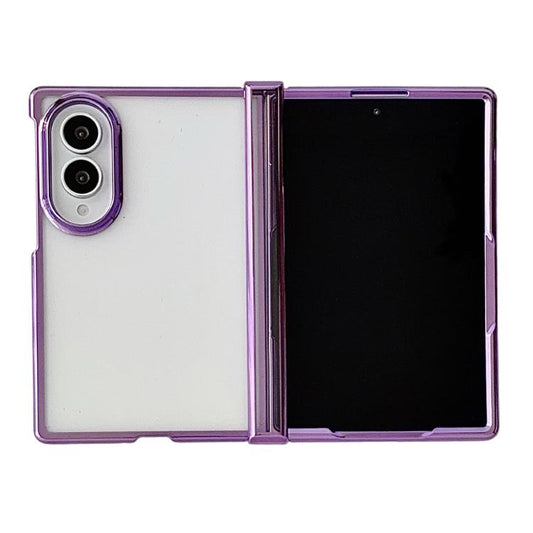 Three Parts 6D Electroplating PC Shockproof Phone Case, For Galaxy Z Fold8 5G, For Galaxy Z Fold8 Ultra 5G, For Galaxy Z Flip8 5G, For Samsung Galaxy Z Flip7 FE / Flip6, For Samsung Galaxy Z Fold7 5G, For Samsung Galaxy Z Flip7 5G