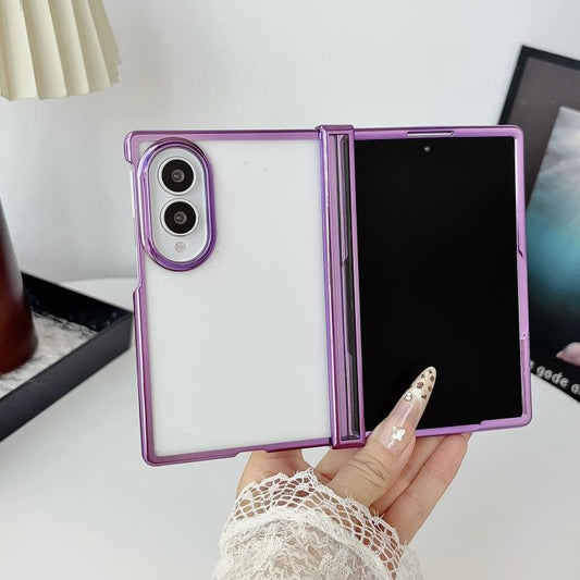 Three Parts 6D Electroplating PC Shockproof Phone Case, For Galaxy Z Fold8 5G, For Galaxy Z Fold8 Ultra 5G, For Galaxy Z Flip8 5G, For Samsung Galaxy Z Flip7 FE / Flip6, For Samsung Galaxy Z Fold7 5G, For Samsung Galaxy Z Flip7 5G                      ...
