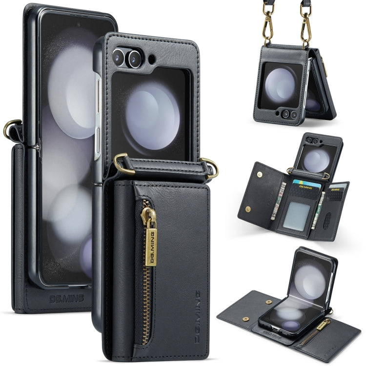 DG.MING M5 Series Zip RFID Multi Card Detachable Leather Phone Case with Long Lanyard, For Galaxy Z Flip8 5G, For Samsung Galaxy Z Flip7 5G, For Samsung Galaxy Z Flip6, For Samsung Galaxy Z Flip5 5G, For Samsung Galaxy Z Flip4 5G                       ...