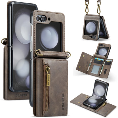DG.MING M5 Series Zip RFID Multi Card Detachable Leather Phone Case with Long Lanyard, For Galaxy Z Flip8 5G, For Samsung Galaxy Z Flip7 5G, For Samsung Galaxy Z Flip6, For Samsung Galaxy Z Flip5 5G, For Samsung Galaxy Z Flip4 5G                       ...