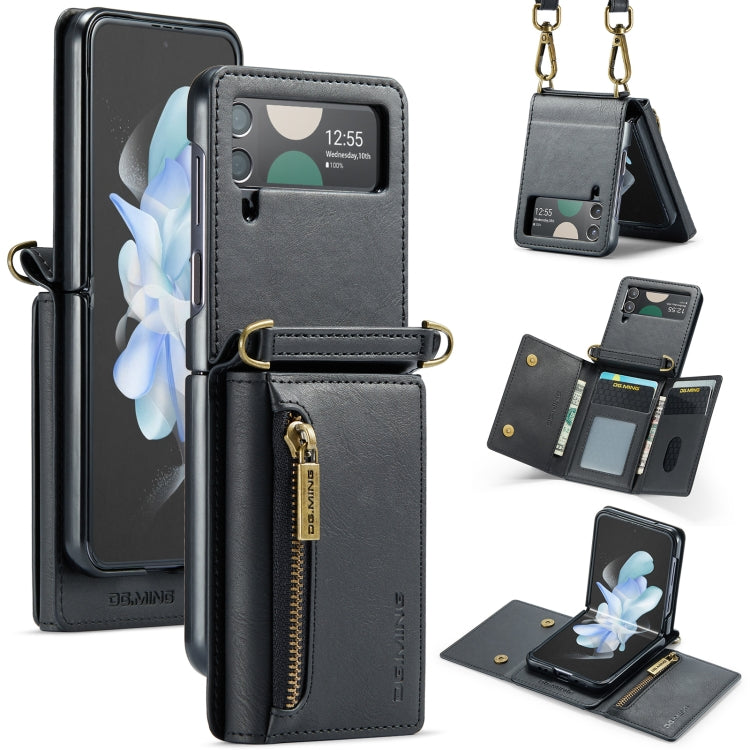 DG.MING M5 Series Zip RFID Multi Card Detachable Leather Phone Case with Long Lanyard, For Galaxy Z Flip8 5G, For Samsung Galaxy Z Flip7 5G, For Samsung Galaxy Z Flip6, For Samsung Galaxy Z Flip5 5G, For Samsung Galaxy Z Flip4 5G                       ...