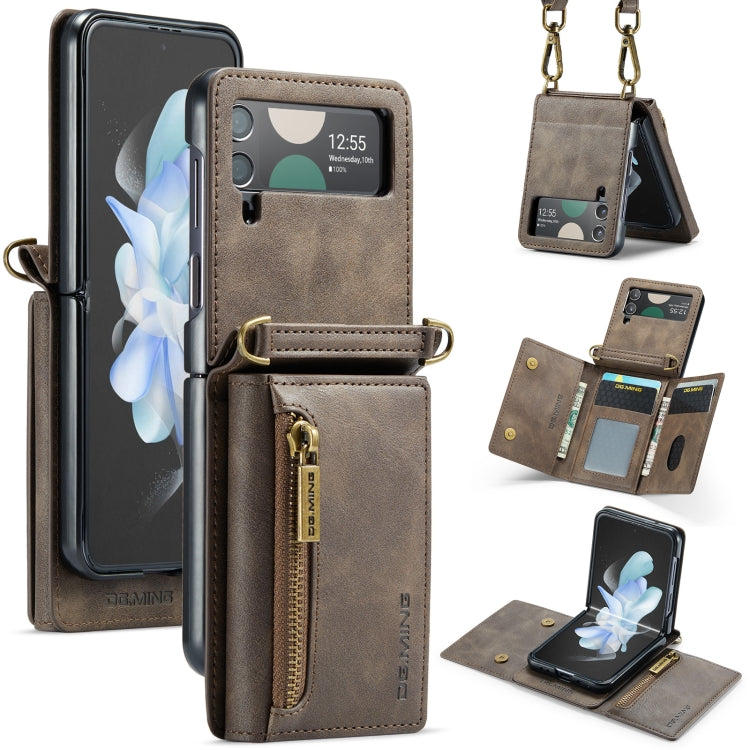 DG.MING M5 Series Zip RFID Multi Card Detachable Leather Phone Case with Long Lanyard, For Galaxy Z Flip8 5G, For Samsung Galaxy Z Flip7 5G, For Samsung Galaxy Z Flip6, For Samsung Galaxy Z Flip5 5G, For Samsung Galaxy Z Flip4 5G                       ...