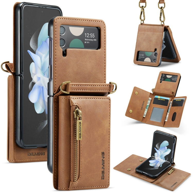 DG.MING M5 Series Zip RFID Multi Card Detachable Leather Phone Case with Long Lanyard, For Galaxy Z Flip8 5G, For Samsung Galaxy Z Flip7 5G, For Samsung Galaxy Z Flip6, For Samsung Galaxy Z Flip5 5G, For Samsung Galaxy Z Flip4 5G                       ...