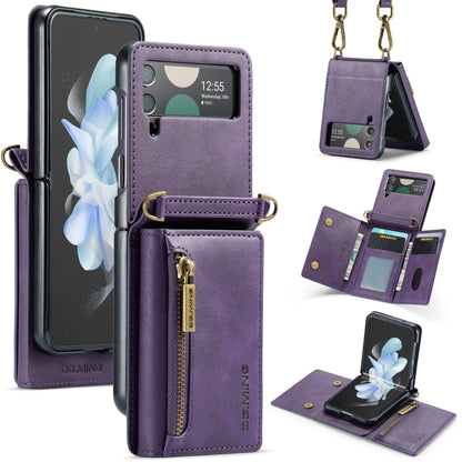 DG.MING M5 Series Zip RFID Multi Card Detachable Leather Phone Case with Long Lanyard, For Galaxy Z Flip8 5G, For Samsung Galaxy Z Flip7 5G, For Samsung Galaxy Z Flip6, For Samsung Galaxy Z Flip5 5G, For Samsung Galaxy Z Flip4 5G                       ...