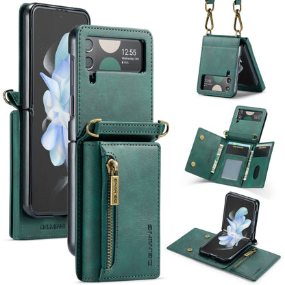 DG.MING M5 Series Zip RFID Multi Card Detachable Leather Phone Case with Long Lanyard, For Galaxy Z Flip8 5G, For Samsung Galaxy Z Flip7 5G, For Samsung Galaxy Z Flip6, For Samsung Galaxy Z Flip5 5G, For Samsung Galaxy Z Flip4 5G                       ...
