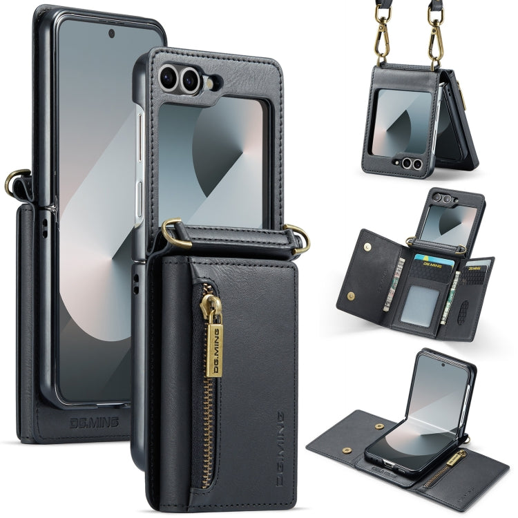 DG.MING M5 Series Zip RFID Multi Card Detachable Leather Phone Case with Long Lanyard, For Galaxy Z Flip8 5G, For Samsung Galaxy Z Flip7 5G, For Samsung Galaxy Z Flip6, For Samsung Galaxy Z Flip5 5G, For Samsung Galaxy Z Flip4 5G                       ...