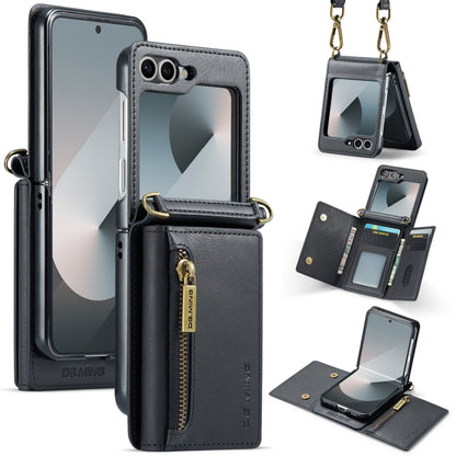 DG.MING M5 Series Zip RFID Multi Card Detachable Leather Phone Case with Long Lanyard, For Galaxy Z Flip8 5G, For Samsung Galaxy Z Flip7 5G, For Samsung Galaxy Z Flip6, For Samsung Galaxy Z Flip5 5G, For Samsung Galaxy Z Flip4 5G                       ...