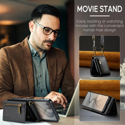 DG.MING M5 Series Zip RFID Multi Card Detachable Leather Phone Case with Long Lanyard, For Galaxy Z Flip8 5G, For Samsung Galaxy Z Flip7 5G, For Samsung Galaxy Z Flip6, For Samsung Galaxy Z Flip5 5G, For Samsung Galaxy Z Flip4 5G                       ...