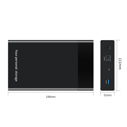 HDD 2.5 / 3.5 inch USB3.0 External Hard Drive Enclosure Case for Laptop Computer, EU Plug, UK Plug, US Plug