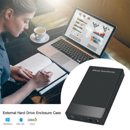 HDD 2.5 / 3.5 inch USB3.0 External Hard Drive Enclosure Case for Laptop Computer, EU Plug, UK Plug, US Plug