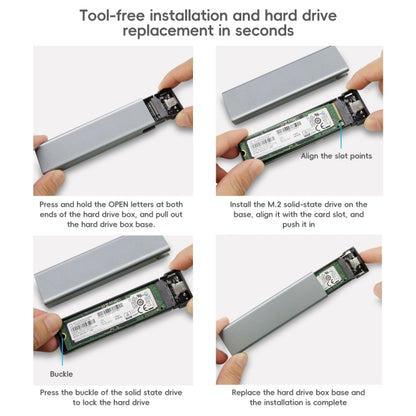 Aluminium Alloy M.2 NDFF&NVMe 2-in-1 External Hard Drive Enclosure, NDFF&NVMe