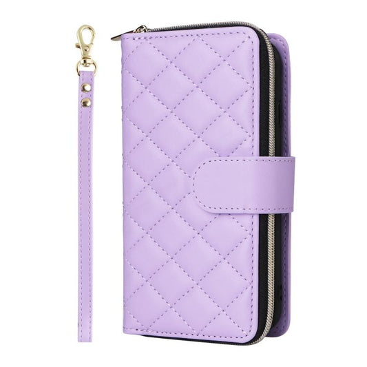 Crossbody Rhombic Zipper Tower Buckle Leather Phone Case with Lanyard, For iPhone 17e / 16e, For iPhone 17 Pro Max, For iPhone 17 Pro, For iPhone 17, For iPhone Air, For iPhone 16 Pro Max, For iPhone 16 Pro, For iPhone 16 Plus, For iPhone 16           ...