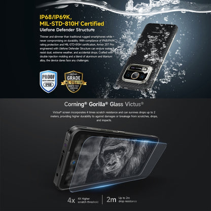 Téléphone robuste Ulefone Armor 25T Pro, imagerie thermique, Android 15 de 6,78 pouces, MediaTek Dimensity 6300 Octa Core, Réseau: 5G, NFC, 8 Go+256 Go