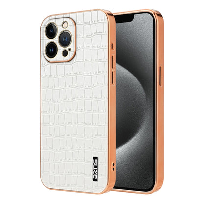 AZNS Electroplated Frame Crocodile Texture Full Coverage Phone Case, For iPhone 13, For iPhone 12, For iPhone 12 Pro Max, For iPhone 12 Pro, For iPhone 11 Pro Max, For iPhone 11, For iPhone 11 Pro
